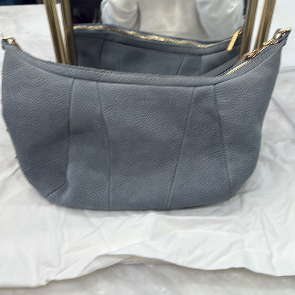 Hammitt Nubuck Suede Bag - Morgan | Bay Blue with Brushed Gold Hardware
